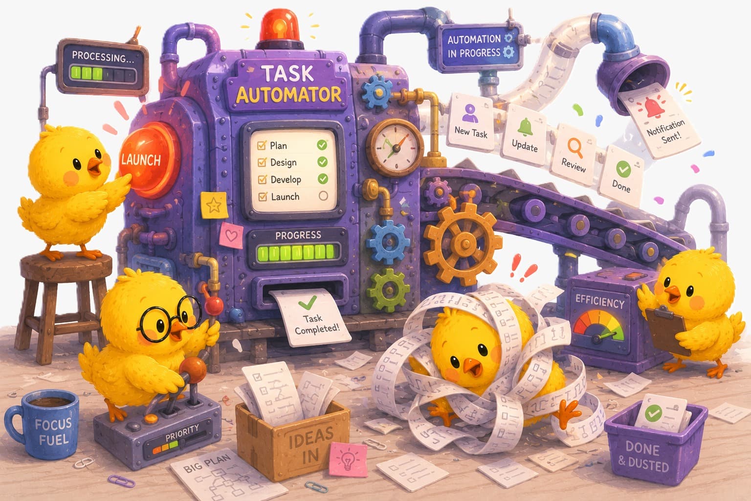 A chaotic factory of disconnected tools